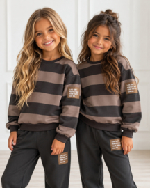 Bold Perfect Stripe Tracksuit - zwart/taupe