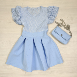 Glitter Bloom Party Dress- blauw