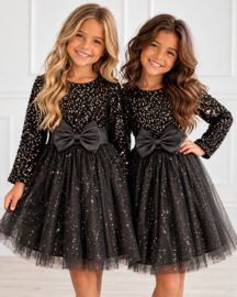 Shimmer Bow Dress - zwart