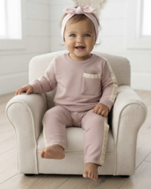 Tiny Hearts wide leg Set - roze