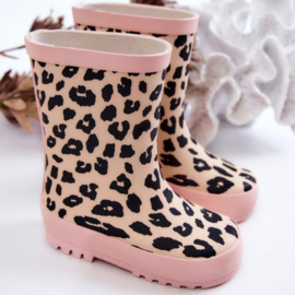 Pink Leopard Rain boots