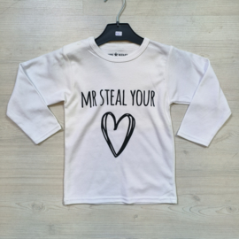 White mr steal your heart longsleeves