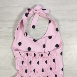 Retro Polka Dot Dress - roze