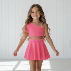 Glam Chain Skirt Set - roze