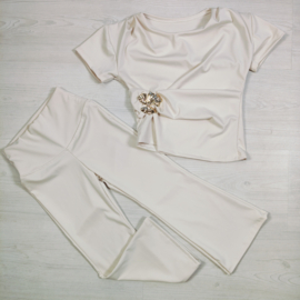 Golden Charm Flared Set - beige