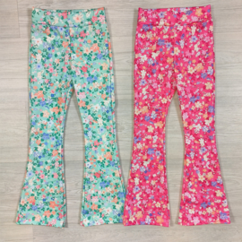 Flower me up pants - donkerroze of mint