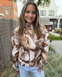 Luxe Metallic Leaf Jacket - bruin