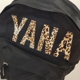 Leopard name backpack  (gepersonaliseerd)