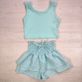 Leopard Dreams Skort Set - mint