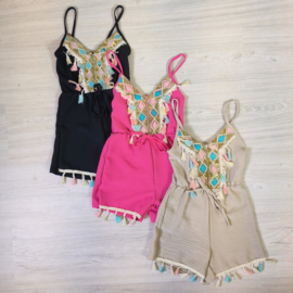 Spaghetti Ibiza jumpsuit - Fuchsia