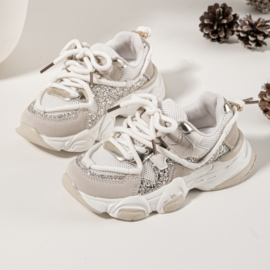 Glitter crush sneakers - goud/beige