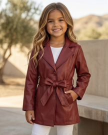 Long leatherlook trenchy
