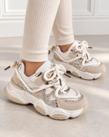Glitter crush sneakers - goud/beige