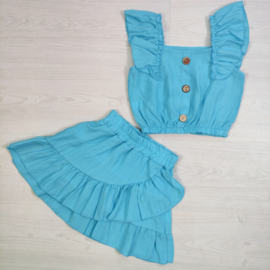 Little Sunshine Ruffle Set - aqua