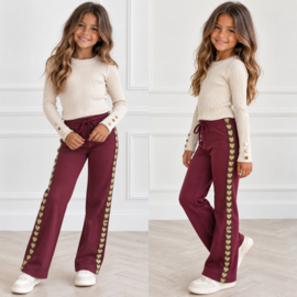 Golden Hearts Pants - bordeaux (verzenddatum 13 okt)