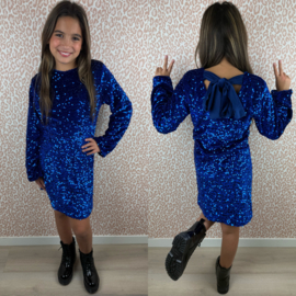 Blue paillet & bow dress