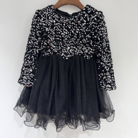 Tule glitter dress - zwart