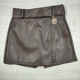 Luxe Leatherlook Skort - bruin