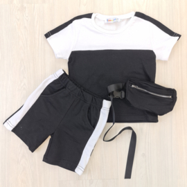 White & Bagged boys set - Black