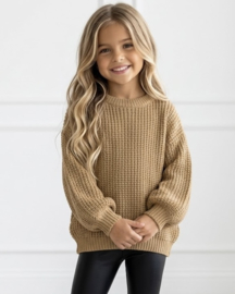 Cozy Balloon Knit Sweater - camel