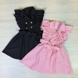 Ruffled buttoned dress - Pink