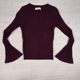Flared Sleeve Top - bordeaux