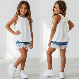 Summer white tie top