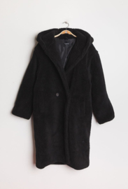 Black Hooded Teddy Coat