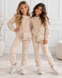Twinkle velvet set + bag - beige (verzenddatum 9 okt)