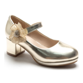 Flower shiny heels - gold