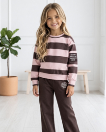 Bold Perfect Stripe Tracksuit - bruin/roze (verzenddatum 13 okt)
