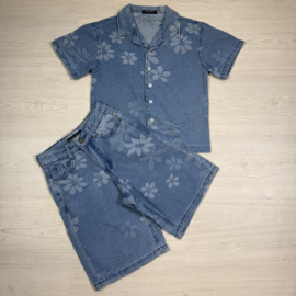 Floral Denim Boys Set