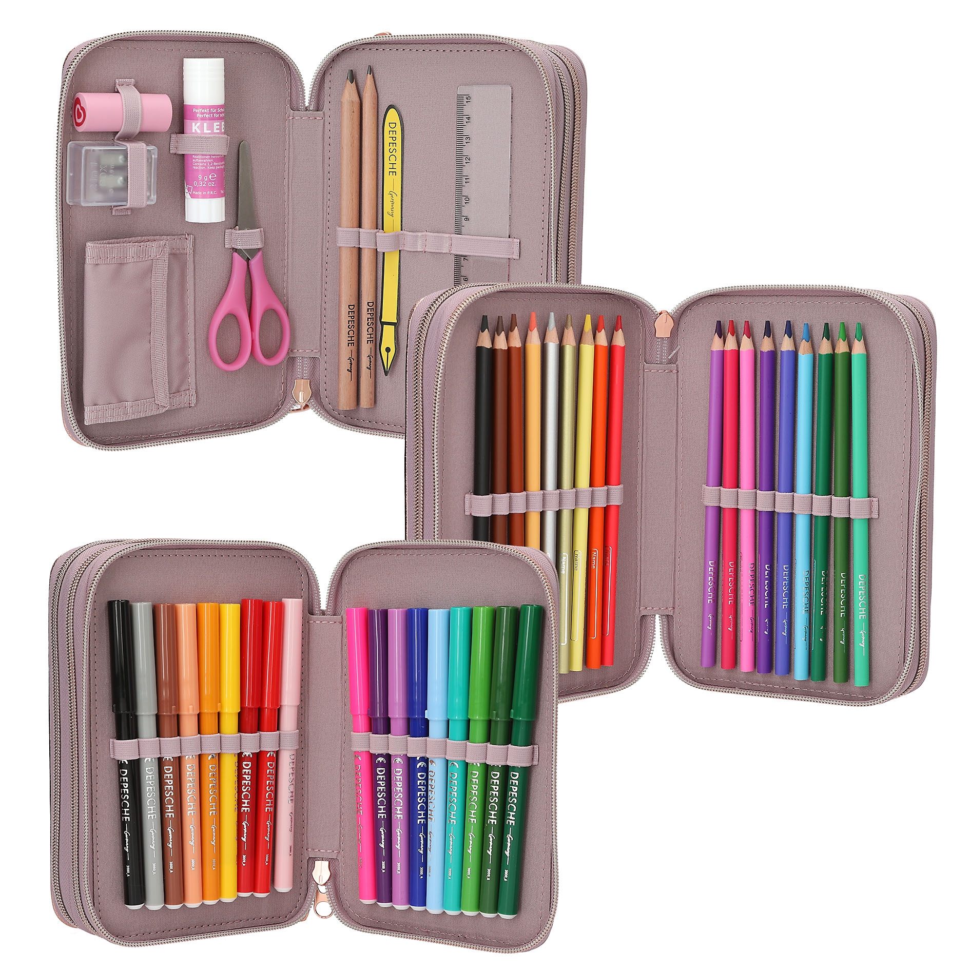 TOPModel 3-vaks etui VIVA VIOLET