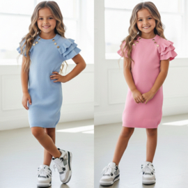 Ruffle chic dress - blauw of roze
