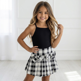 Your plaid bow skort - zwart