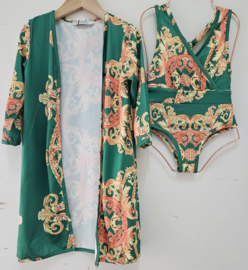 Kimono & swimsuit - green
