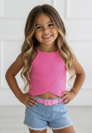 Cross Wrap Girls Set - roze
