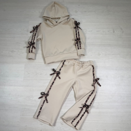 Girly Leopard Bow Set - beige