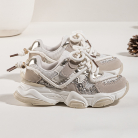 Glitter crush sneakers - goud/beige