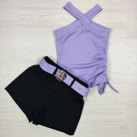 Chic Cross Halter Set - paars