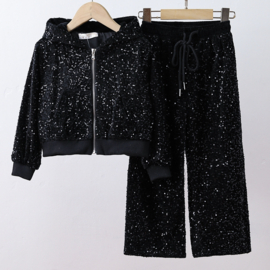 Comfy sequin set - all black