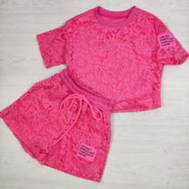 Laced Up Perfect Set - fuchsia