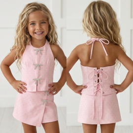 Your Sparkle Bow Skort Set - roze