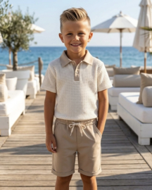 Waffle Polo Summer Set - beige