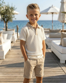 Waffle Polo Summer Set - beige