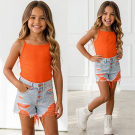 Basic spaghetti top - oranje/coral