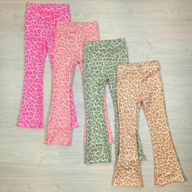 Colorful leopard flared pants