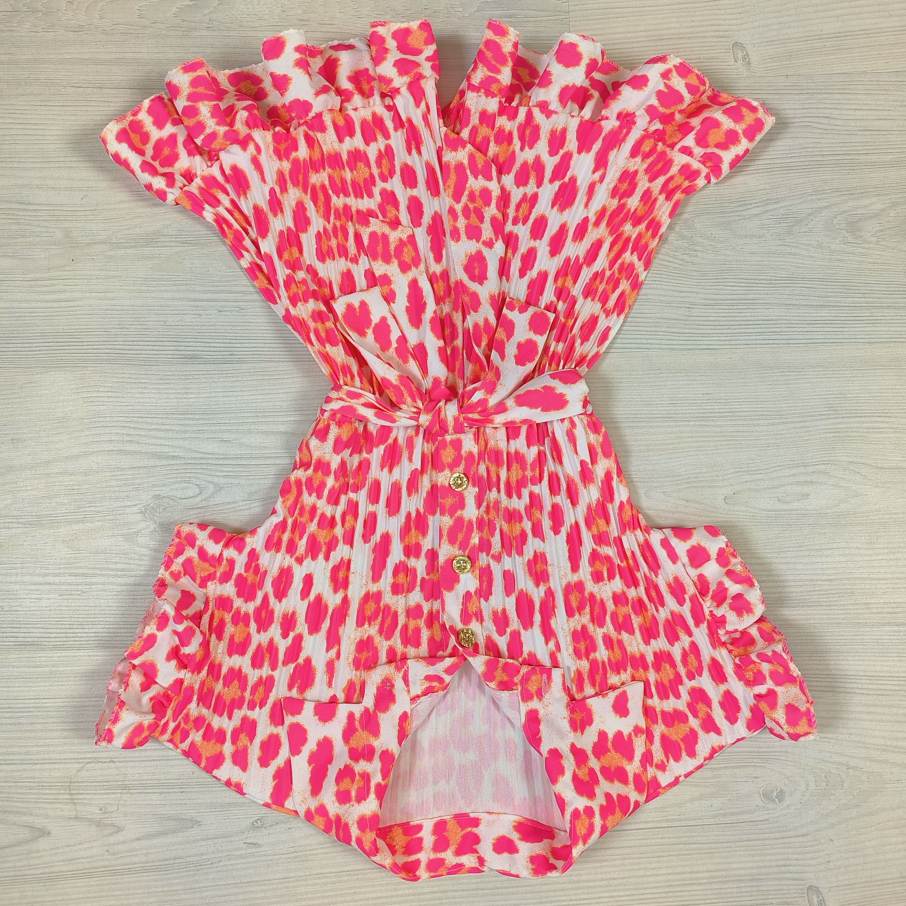 Summer leopard playsuit - coral