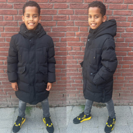 Long puffer boys jacket - zwart