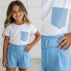 Bling Pocket Short Set - blauw